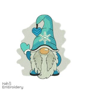 Winter Gnome Embroidery Design, Christmas Embroidery Designs, Snowflake Embroidery Designs