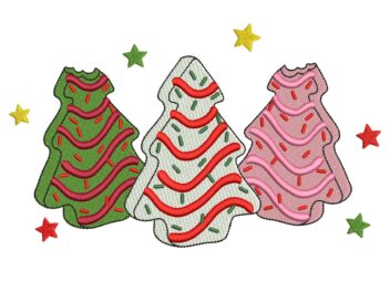 Christmas Tree Cake Embroidery Design, Little Debbie Christmas Machine embroidery File