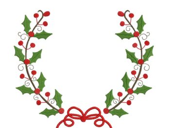 Christmas Wreath Embroidery Design, Merry Christmas Ornaments Embroidery Design, Holiday Decor Machine Embroidery Files