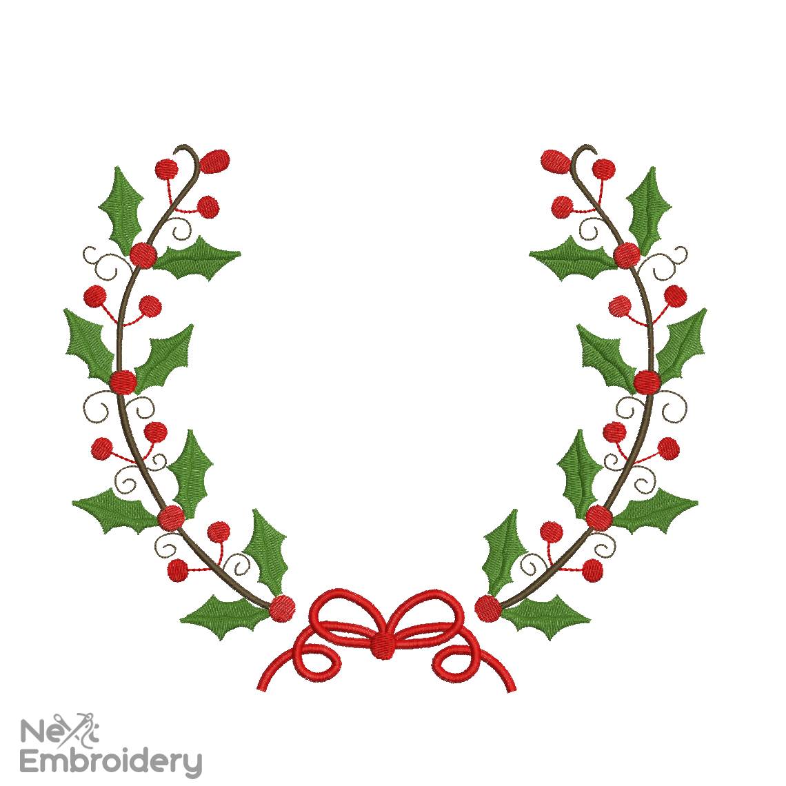 Christmas Wreath Embroidery Design, Merry Christmas Ornaments Embroidery Design, Holiday Decor Machine Embroidery Files