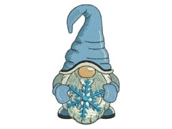 Gnome with Snowflake Embroidery Design