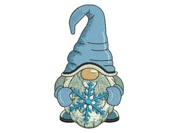Gnome with Snowflake Embroidery Design, Merry Christmas Embroidery Designs, Christmas ornaments machine embroidery