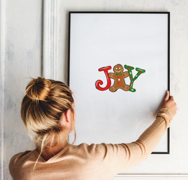 Joy Christmas Embroidery Designs, Christmas Decor Machine Embroidery File