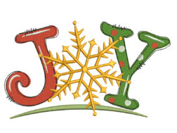 Joy Snowflake Christmas Embroidery Designs