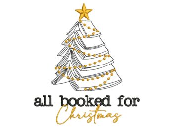 All Booked for Christmas Embroidery Designs, Booking Christmas Embroidery Design