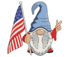American Flag Gnome Embroidery Designs