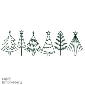 Christmas Trees Embroidery Designs, Christmas Embroidery Design