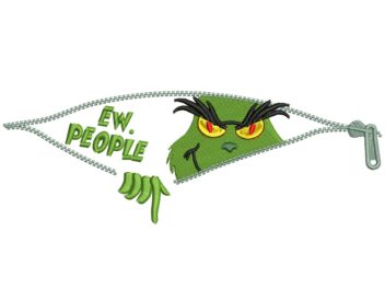 Ew People Embroidery Design, Merry Christmas Design