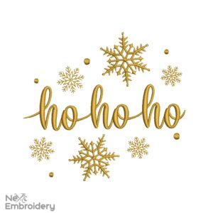 HoHoHo Snowflakes Embroidery Design, Santa Machine Embroidery Design,