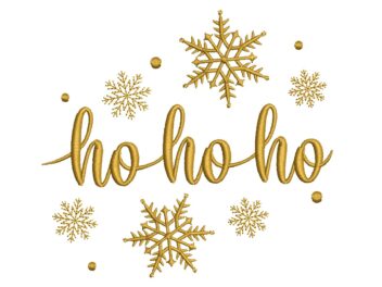 HoHoHo Snowflakes Embroidery Design, Santa Machine Embroidery Design,