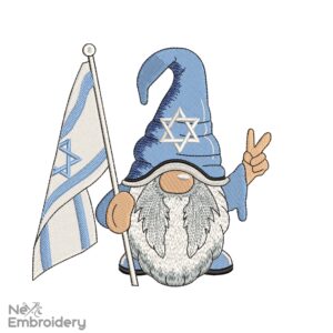 Israel Gnome Embroidery Designs, Jewish Star Embroidery Designs