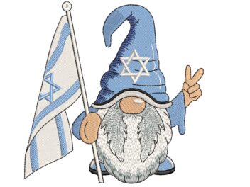 Israel Gnome Embroidery Designs, Jewish Star Embroidery Designs