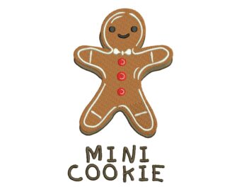 Mini Cookie embroidery design, Mini gingerbread man, Christmas embroidery design