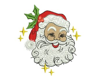 Mini Vintage Santa Embroidery Design, Retro Santa Embroidery, Santa Merry Christmas Embroidery