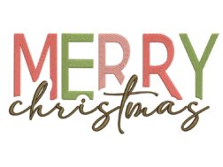 Retro Merry Christmas Embroidery Designs