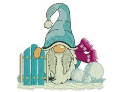 Sled Gnome Embroidery Design