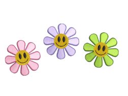 Smiley Mini Flower Embroidery Design