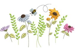 Spring Wildflowers Embroidery Design