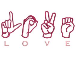 ASL Love Embroidery Designs