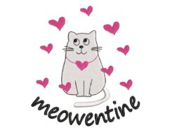 Cute Cat Valentine Embroidery Designs