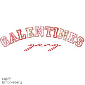 Galentines Day Embroidery Design, Friends Valentines Day Machine Embroidery, Valentine Galentines Gang