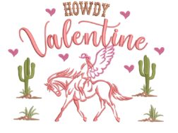 Howdy Valentine Embroidery Designs