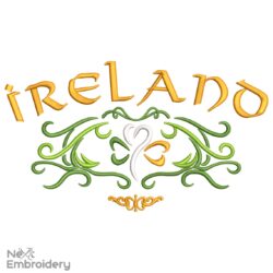 Ireland Embroidery Design, Happy Patrick's Day Embroidery Designs, Shamrock Embroidery Design