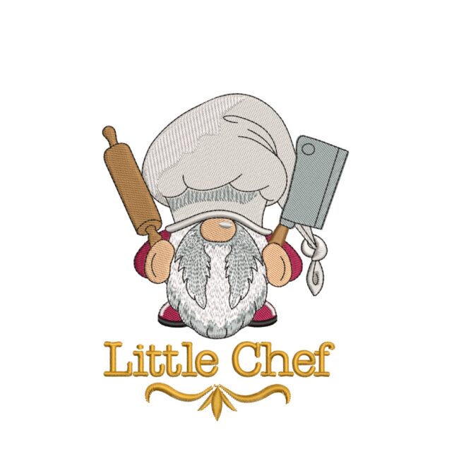Little Chef Embroidery Design, Gnome Embroidery Design