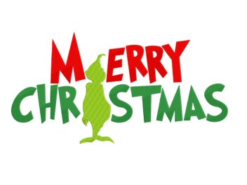 Merry Christmas Grinch Embroidery Design