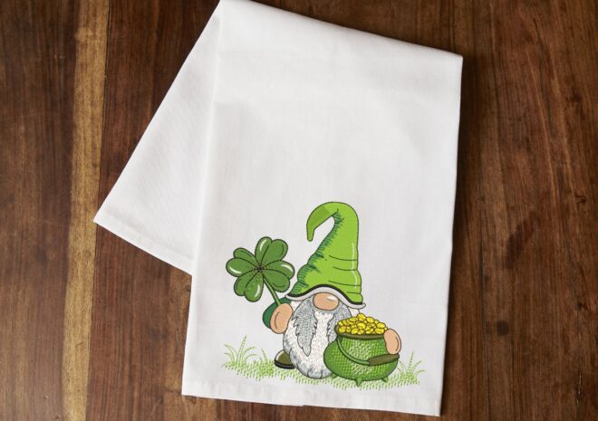 Patricks Day Gnome Embroidery Designs, Lucky Holiday Embroidery Designs, Irish, Shamrock, Lucky, Happy