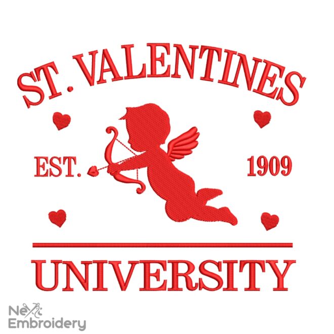St. Valentines Embroidery Designs, University Embroidery Designs