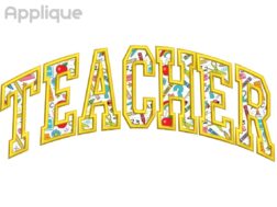 Teacher Applique Embroidery Design