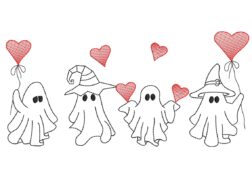 Valentine Ghosts Embroidery Designs