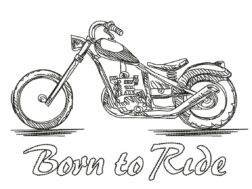 Born to Ride Embroidery Design