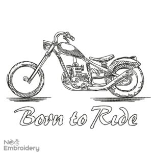 Born to Ride Embroidery Design, Chopper Embroidery Design