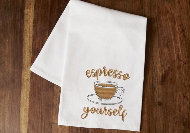 Espresso Yourself Embroidery Design, Coffee Lover Embroidery Design, Ice Coffee, Espresso, Americano embroidery design