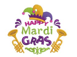 Happy Mardi Gras Embroidery Designs