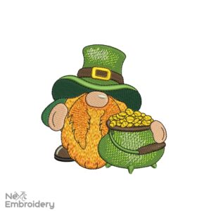 Leprechaun Gnome Embroidery Designs, Patricks Day Lucky Holiday Embroidery Designs, Irish, Shamrock, Lucky, Happy Embroidery Design
