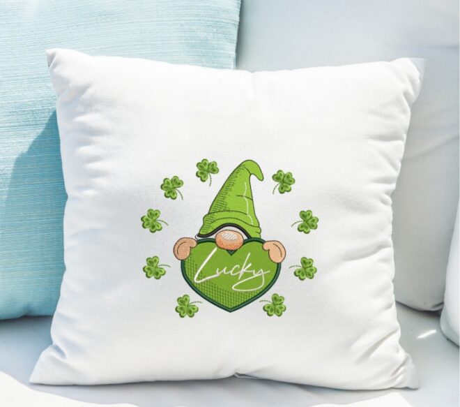 Lucky Gnome Patricks Day Embroidery Designs, Holiday Embroidery Designs, Irish, Shamrock, Lucky, Happy Embroidery Design