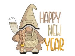 New Year Girl Gnome Embroidery Designs
