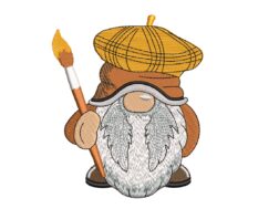 Painter Artist Gnome Embroidery Design