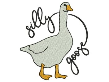 Silly Goose Embroidery Design, Funny embroidery, Meme Machine Embroidery Designs