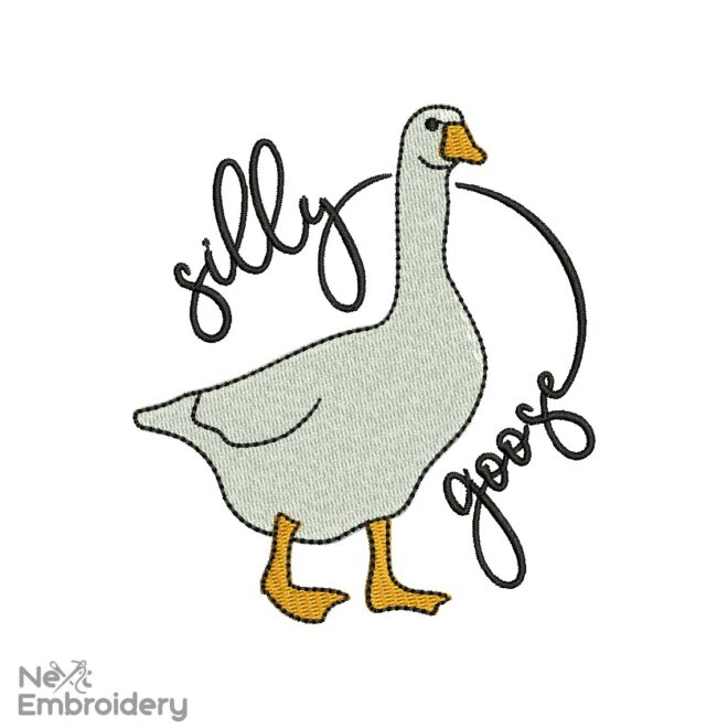 Silly Goose Embroidery Design, Funny embroidery, Meme Machine Embroidery Designs