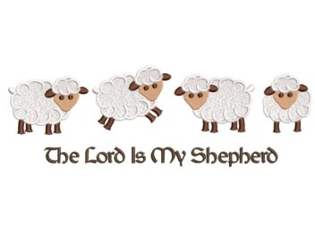 The Lord is My Shephard embroidery design, Christian Easter embroidery design