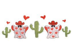 Valentine Cowboy Ghost Embroidery Design