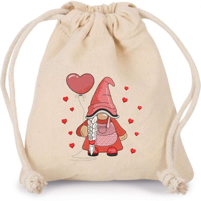Valentine Girl Gnome Embroidery Design, Valentines day Embroidery Designs, Love Machine Embroidery File