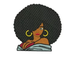 Black Woman Machine Embroidery Design