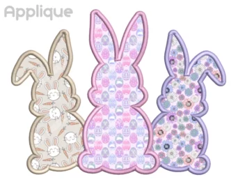Easter Bunny Applique Embroidery Design, Holiday Embroidery Designs