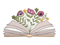 Floral Book embroidery design