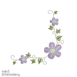 Floral Corner Embroidery Design